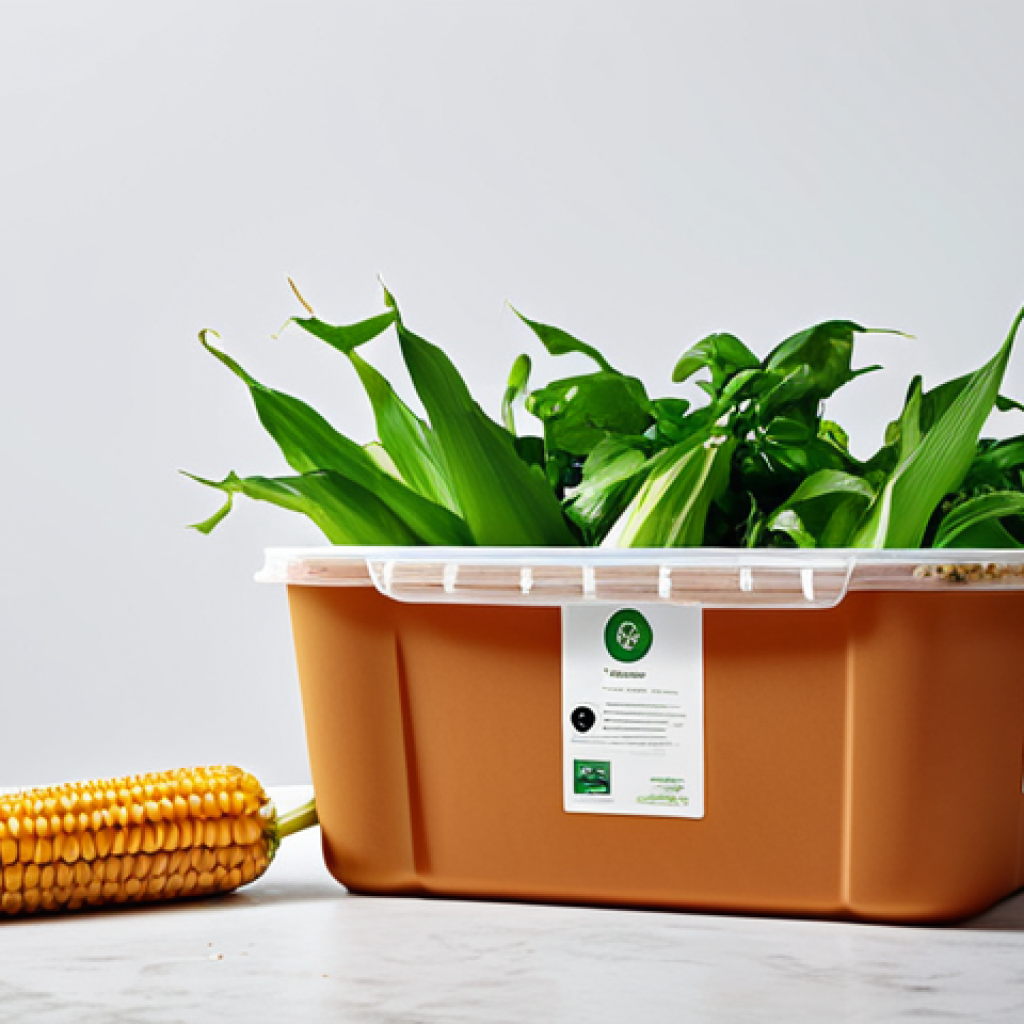 Bioplastic Food Packaging**
Prompt: "Compostable food container made from corn starch, professional product photography, fully clothed hands holding the container, displaying fresh produce, bright studio lighting, safe for work, appropriate content, fully clothed, perfect anatomy, correct proportions, sustainable packaging, modern kitchen background, family-friendly."
**