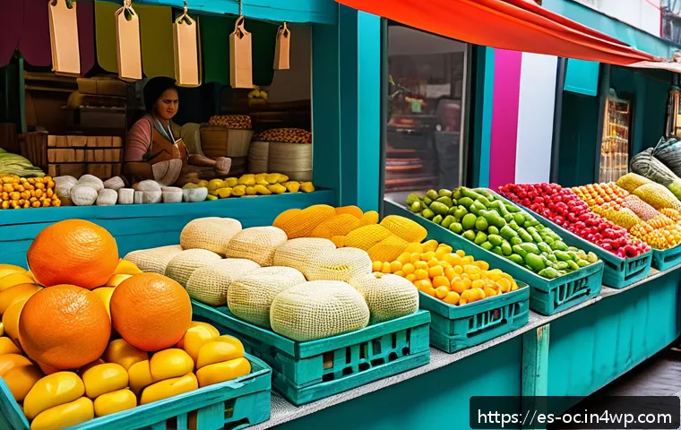 대체 플라스틱 소재의 응용 가능성 - A vibrant outdoor market scene in Mexico City showcasing biodegradable packaging made from corn star...